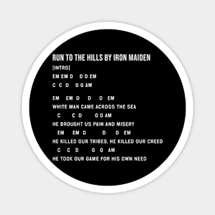 Run to the Hills Chords Lyrics Magnet